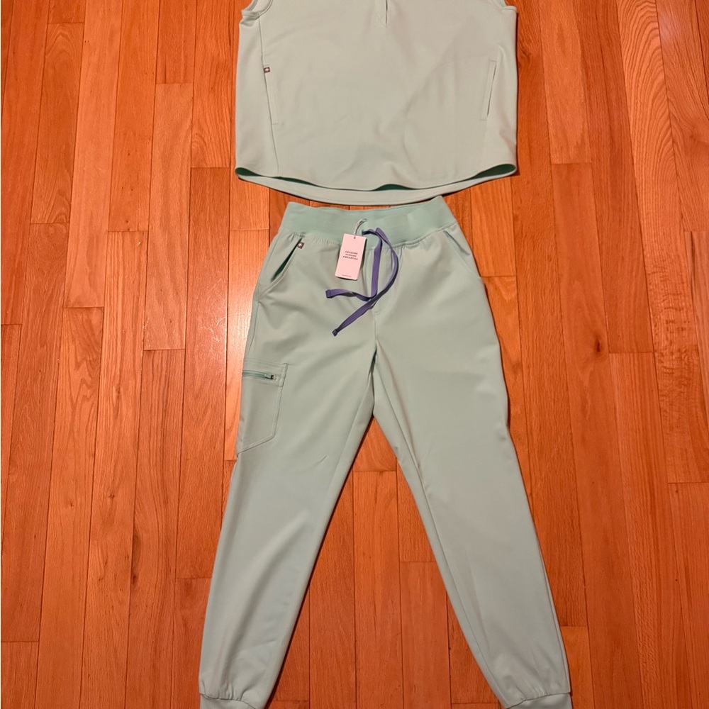 Figs Light Green Jogger Pants and rafaela top